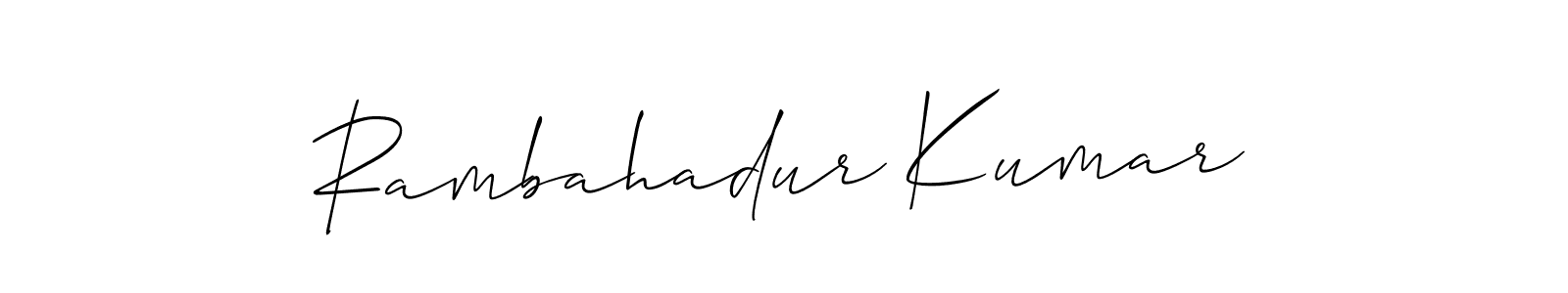 Rambahadur Kumar stylish signature style. Best Handwritten Sign (Allison_Script) for my name. Handwritten Signature Collection Ideas for my name Rambahadur Kumar. Rambahadur Kumar signature style 2 images and pictures png