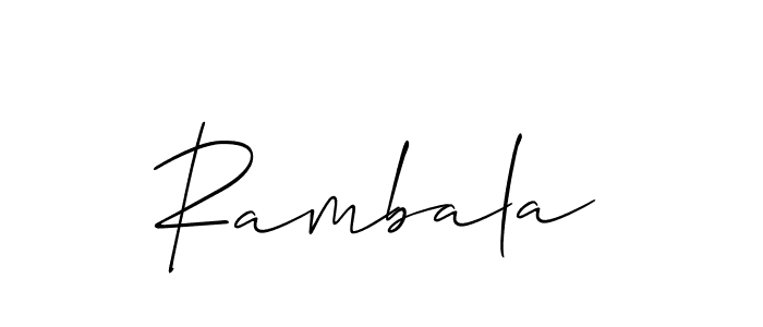 Make a beautiful signature design for name Rambala. With this signature (Allison_Script) style, you can create a handwritten signature for free. Rambala signature style 2 images and pictures png