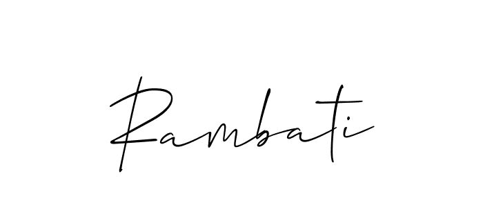 Allison_Script is a professional signature style that is perfect for those who want to add a touch of class to their signature. It is also a great choice for those who want to make their signature more unique. Get Rambati name to fancy signature for free. Rambati signature style 2 images and pictures png