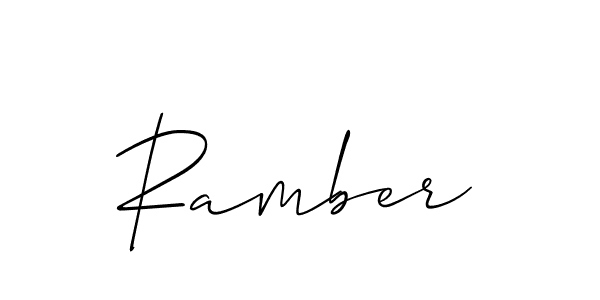 How to make Ramber signature? Allison_Script is a professional autograph style. Create handwritten signature for Ramber name. Ramber signature style 2 images and pictures png