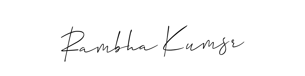 Rambha Kumsr stylish signature style. Best Handwritten Sign (Allison_Script) for my name. Handwritten Signature Collection Ideas for my name Rambha Kumsr. Rambha Kumsr signature style 2 images and pictures png
