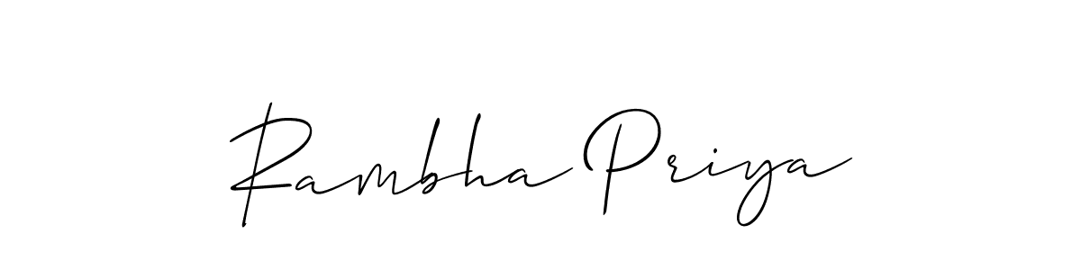You can use this online signature creator to create a handwritten signature for the name Rambha Priya. This is the best online autograph maker. Rambha Priya signature style 2 images and pictures png