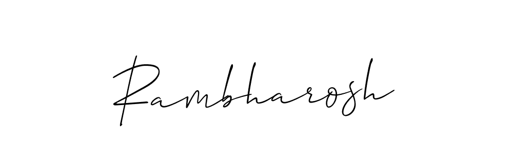 Make a short Rambharosh signature style. Manage your documents anywhere anytime using Allison_Script. Create and add eSignatures, submit forms, share and send files easily. Rambharosh signature style 2 images and pictures png