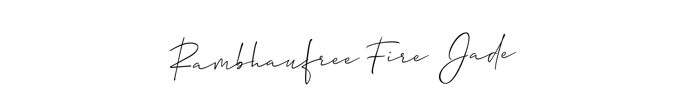 How to Draw Rambhaufree Fire  Jade signature style? Allison_Script is a latest design signature styles for name Rambhaufree Fire  Jade. Rambhaufree Fire  Jade signature style 2 images and pictures png