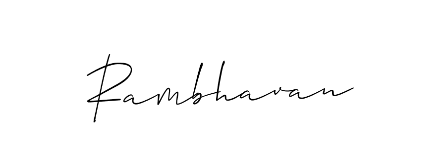 How to make Rambhavan name signature. Use Allison_Script style for creating short signs online. This is the latest handwritten sign. Rambhavan signature style 2 images and pictures png
