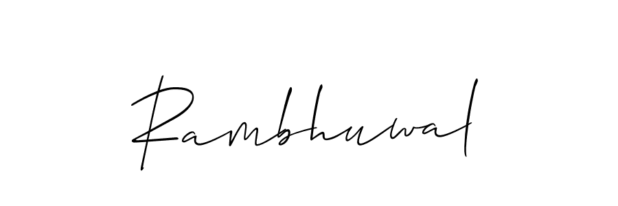 if you are searching for the best signature style for your name Rambhuwal. so please give up your signature search. here we have designed multiple signature styles  using Allison_Script. Rambhuwal signature style 2 images and pictures png