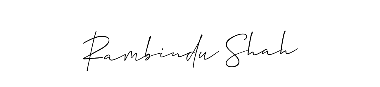 Design your own signature with our free online signature maker. With this signature software, you can create a handwritten (Allison_Script) signature for name Rambindu Shah. Rambindu Shah signature style 2 images and pictures png