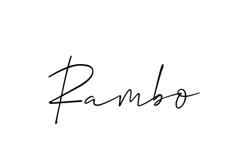 Create a beautiful signature design for name Rambo. With this signature (Allison_Script) fonts, you can make a handwritten signature for free. Rambo signature style 2 images and pictures png