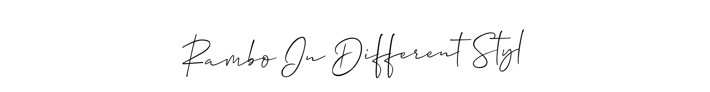 Also You can easily find your signature by using the search form. We will create Rambo In Different Styl name handwritten signature images for you free of cost using Allison_Script sign style. Rambo In Different Styl signature style 2 images and pictures png