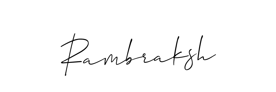 Rambraksh stylish signature style. Best Handwritten Sign (Allison_Script) for my name. Handwritten Signature Collection Ideas for my name Rambraksh. Rambraksh signature style 2 images and pictures png