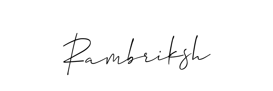 The best way (Allison_Script) to make a short signature is to pick only two or three words in your name. The name Rambriksh include a total of six letters. For converting this name. Rambriksh signature style 2 images and pictures png