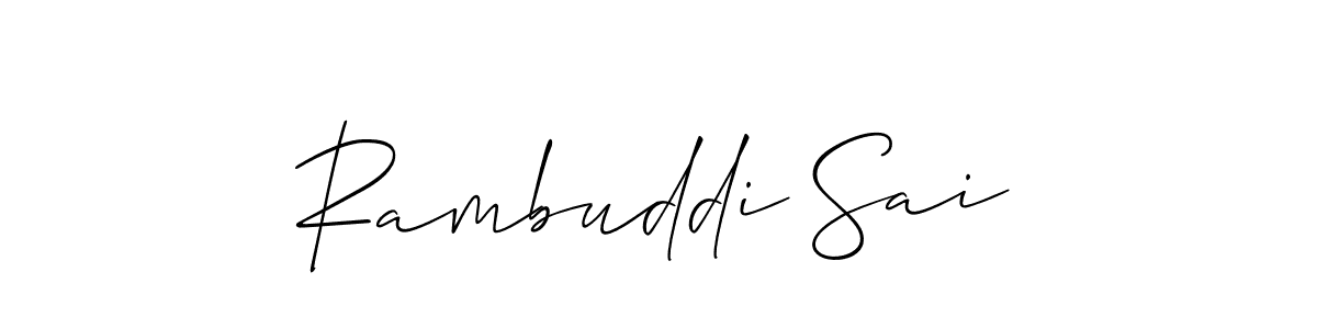 if you are searching for the best signature style for your name Rambuddi Sai. so please give up your signature search. here we have designed multiple signature styles  using Allison_Script. Rambuddi Sai signature style 2 images and pictures png