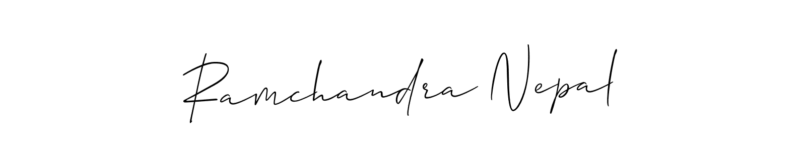 The best way (Allison_Script) to make a short signature is to pick only two or three words in your name. The name Ramchandra Nepal include a total of six letters. For converting this name. Ramchandra Nepal signature style 2 images and pictures png