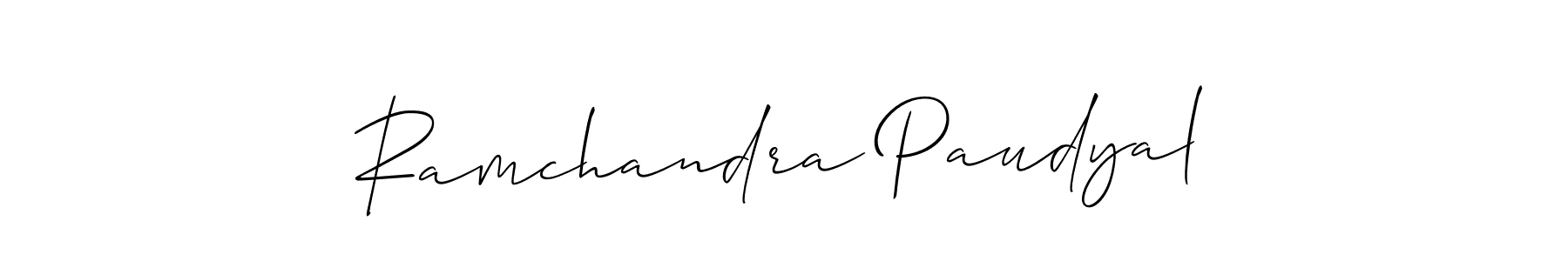 if you are searching for the best signature style for your name Ramchandra Paudyal. so please give up your signature search. here we have designed multiple signature styles  using Allison_Script. Ramchandra Paudyal signature style 2 images and pictures png