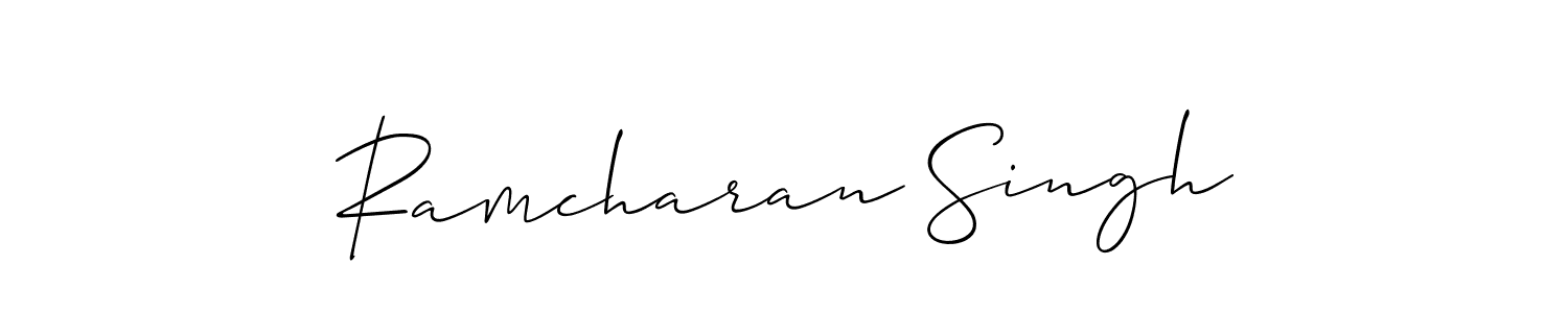 How to make Ramcharan Singh name signature. Use Allison_Script style for creating short signs online. This is the latest handwritten sign. Ramcharan Singh signature style 2 images and pictures png
