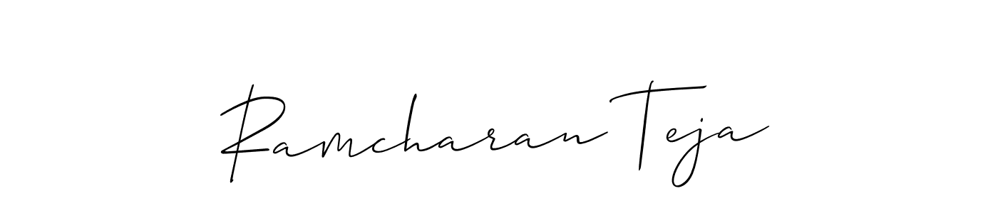 Create a beautiful signature design for name Ramcharan Teja. With this signature (Allison_Script) fonts, you can make a handwritten signature for free. Ramcharan Teja signature style 2 images and pictures png