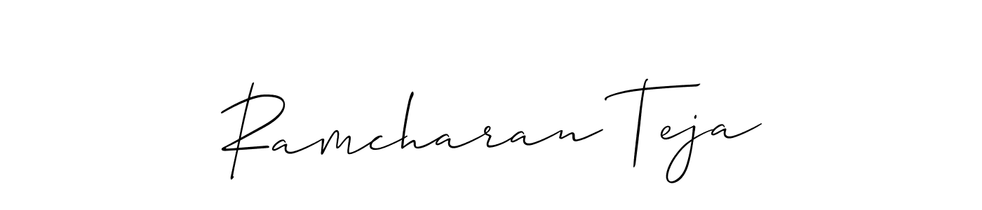 Create a beautiful signature design for name Ramcharan Teja. With this signature (Allison_Script) fonts, you can make a handwritten signature for free. Ramcharan Teja signature style 2 images and pictures png