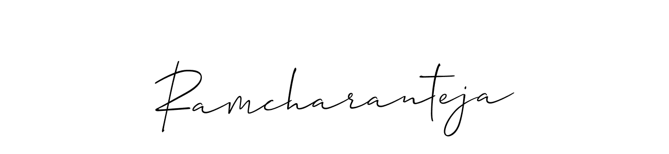 Use a signature maker to create a handwritten signature online. With this signature software, you can design (Allison_Script) your own signature for name Ramcharanteja. Ramcharanteja signature style 2 images and pictures png