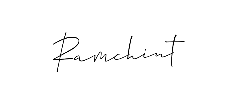 Allison_Script is a professional signature style that is perfect for those who want to add a touch of class to their signature. It is also a great choice for those who want to make their signature more unique. Get Ramchint name to fancy signature for free. Ramchint signature style 2 images and pictures png