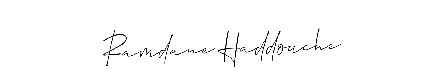 Make a short Ramdane Haddouche signature style. Manage your documents anywhere anytime using Allison_Script. Create and add eSignatures, submit forms, share and send files easily. Ramdane Haddouche signature style 2 images and pictures png