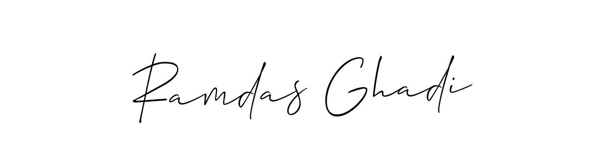 The best way (Allison_Script) to make a short signature is to pick only two or three words in your name. The name Ramdas Ghadi include a total of six letters. For converting this name. Ramdas Ghadi signature style 2 images and pictures png