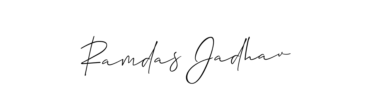 Allison_Script is a professional signature style that is perfect for those who want to add a touch of class to their signature. It is also a great choice for those who want to make their signature more unique. Get Ramdas Jadhav name to fancy signature for free. Ramdas Jadhav signature style 2 images and pictures png