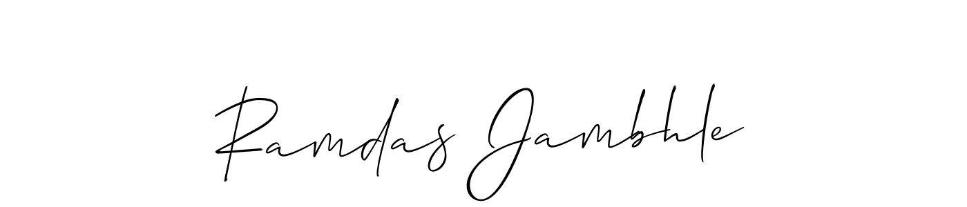 Also You can easily find your signature by using the search form. We will create Ramdas Jambhle name handwritten signature images for you free of cost using Allison_Script sign style. Ramdas Jambhle signature style 2 images and pictures png