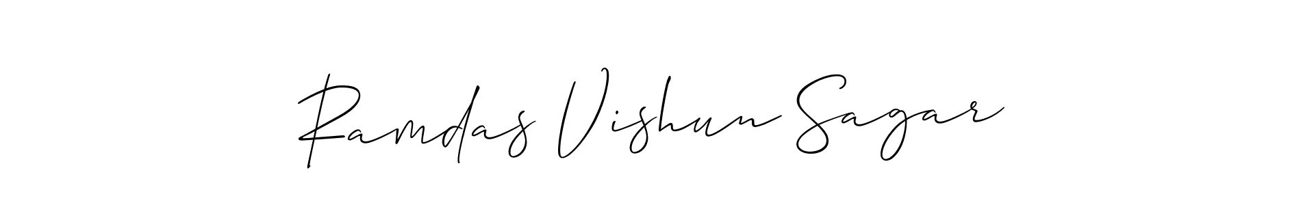 Also You can easily find your signature by using the search form. We will create Ramdas Vishun Sagar name handwritten signature images for you free of cost using Allison_Script sign style. Ramdas Vishun Sagar signature style 2 images and pictures png