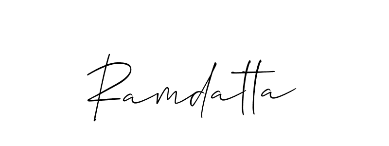 Design your own signature with our free online signature maker. With this signature software, you can create a handwritten (Allison_Script) signature for name Ramdatta. Ramdatta signature style 2 images and pictures png