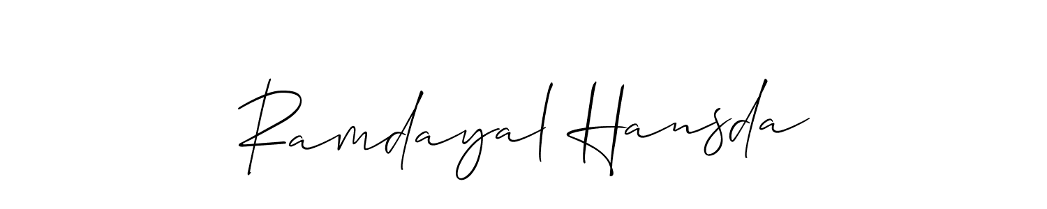 Design your own signature with our free online signature maker. With this signature software, you can create a handwritten (Allison_Script) signature for name Ramdayal Hansda. Ramdayal Hansda signature style 2 images and pictures png
