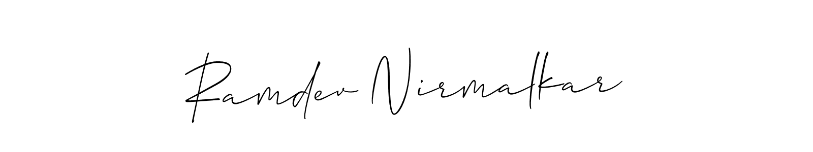 Make a short Ramdev Nirmalkar signature style. Manage your documents anywhere anytime using Allison_Script. Create and add eSignatures, submit forms, share and send files easily. Ramdev Nirmalkar signature style 2 images and pictures png
