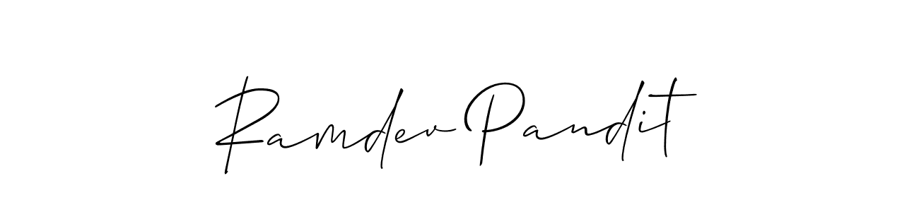 if you are searching for the best signature style for your name Ramdev Pandit. so please give up your signature search. here we have designed multiple signature styles  using Allison_Script. Ramdev Pandit signature style 2 images and pictures png