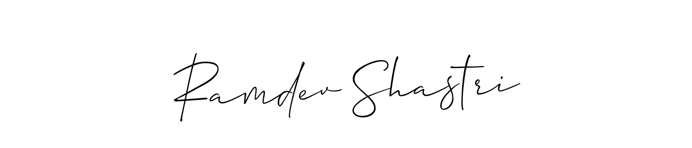 The best way (Allison_Script) to make a short signature is to pick only two or three words in your name. The name Ramdev Shastri include a total of six letters. For converting this name. Ramdev Shastri signature style 2 images and pictures png