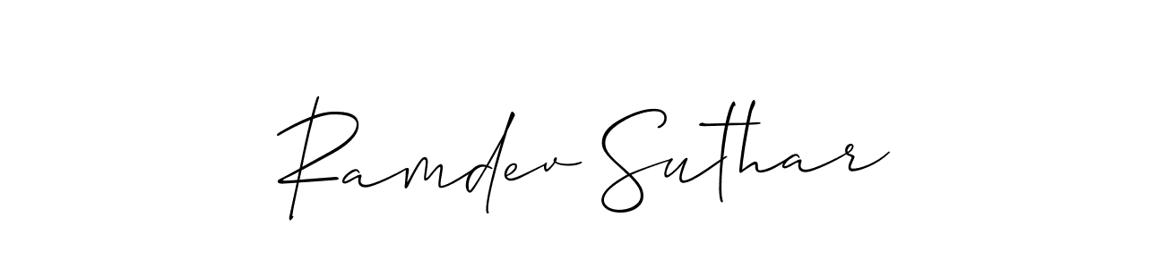 You can use this online signature creator to create a handwritten signature for the name Ramdev Suthar. This is the best online autograph maker. Ramdev Suthar signature style 2 images and pictures png