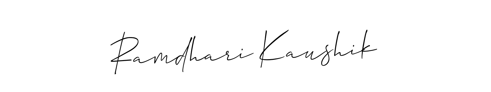 How to Draw Ramdhari Kaushik signature style? Allison_Script is a latest design signature styles for name Ramdhari Kaushik. Ramdhari Kaushik signature style 2 images and pictures png