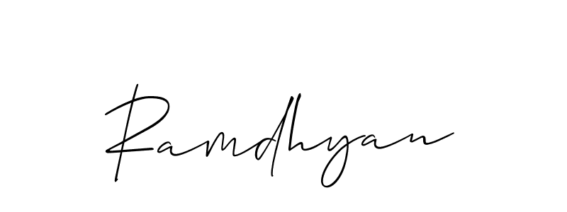 How to make Ramdhyan name signature. Use Allison_Script style for creating short signs online. This is the latest handwritten sign. Ramdhyan signature style 2 images and pictures png