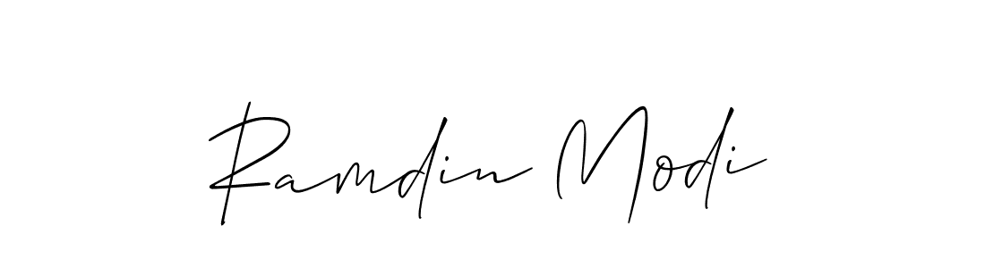Create a beautiful signature design for name Ramdin Modi. With this signature (Allison_Script) fonts, you can make a handwritten signature for free. Ramdin Modi signature style 2 images and pictures png