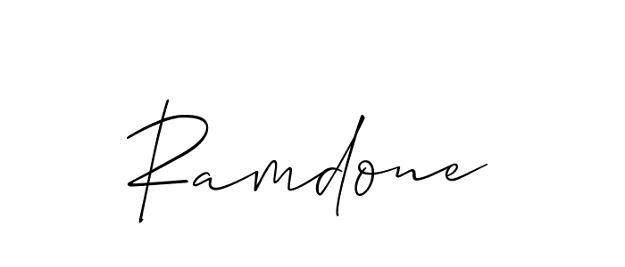 Allison_Script is a professional signature style that is perfect for those who want to add a touch of class to their signature. It is also a great choice for those who want to make their signature more unique. Get Ramdone name to fancy signature for free. Ramdone signature style 2 images and pictures png