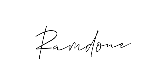 Allison_Script is a professional signature style that is perfect for those who want to add a touch of class to their signature. It is also a great choice for those who want to make their signature more unique. Get Ramdone name to fancy signature for free. Ramdone signature style 2 images and pictures png