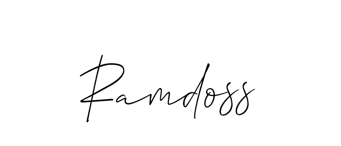 if you are searching for the best signature style for your name Ramdoss. so please give up your signature search. here we have designed multiple signature styles  using Allison_Script. Ramdoss signature style 2 images and pictures png