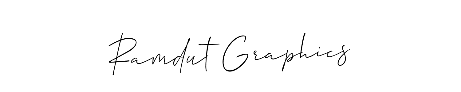 How to Draw Ramdut Graphics signature style? Allison_Script is a latest design signature styles for name Ramdut Graphics. Ramdut Graphics signature style 2 images and pictures png