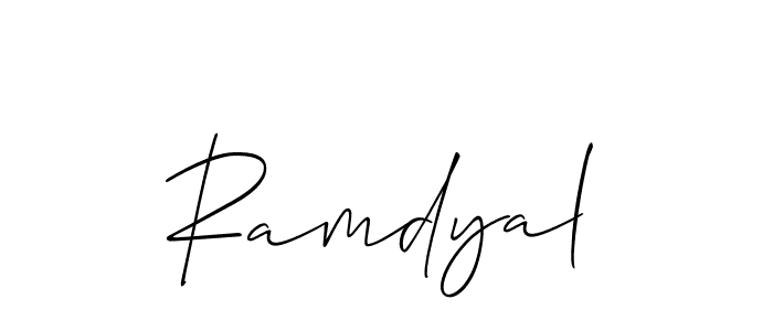 How to make Ramdyal name signature. Use Allison_Script style for creating short signs online. This is the latest handwritten sign. Ramdyal signature style 2 images and pictures png