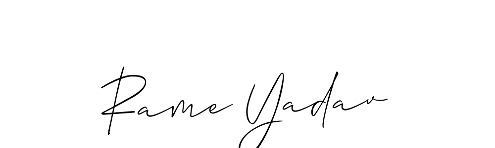 Allison_Script is a professional signature style that is perfect for those who want to add a touch of class to their signature. It is also a great choice for those who want to make their signature more unique. Get Rame Yadav name to fancy signature for free. Rame Yadav signature style 2 images and pictures png