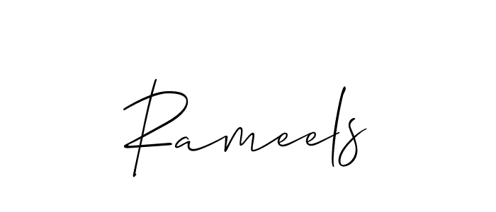 Make a beautiful signature design for name Rameels. With this signature (Allison_Script) style, you can create a handwritten signature for free. Rameels signature style 2 images and pictures png