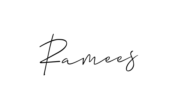 It looks lik you need a new signature style for name Ramees. Design unique handwritten (Allison_Script) signature with our free signature maker in just a few clicks. Ramees signature style 2 images and pictures png