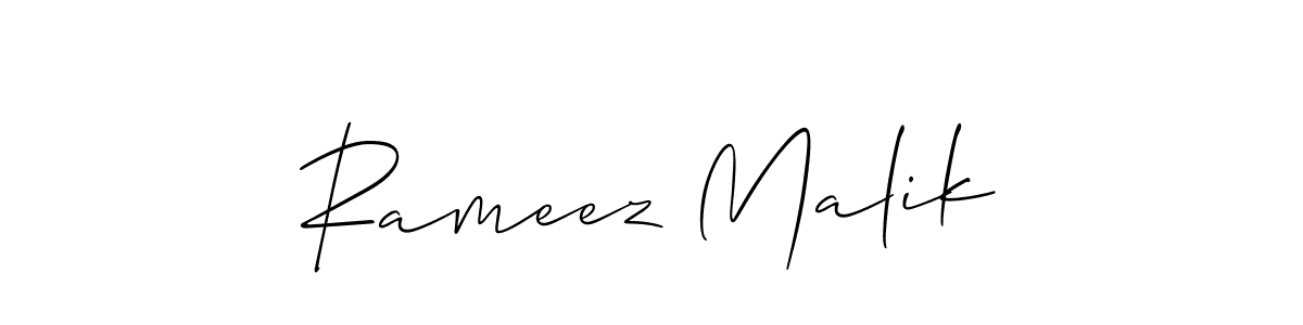 You should practise on your own different ways (Allison_Script) to write your name (Rameez Malik) in signature. don't let someone else do it for you. Rameez Malik signature style 2 images and pictures png