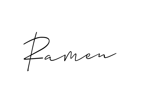 Create a beautiful signature design for name Ramen. With this signature (Allison_Script) fonts, you can make a handwritten signature for free. Ramen signature style 2 images and pictures png
