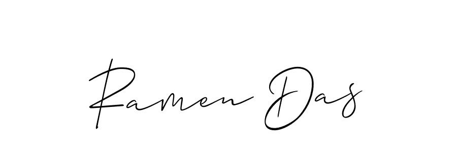 Create a beautiful signature design for name Ramen Das. With this signature (Allison_Script) fonts, you can make a handwritten signature for free. Ramen Das signature style 2 images and pictures png