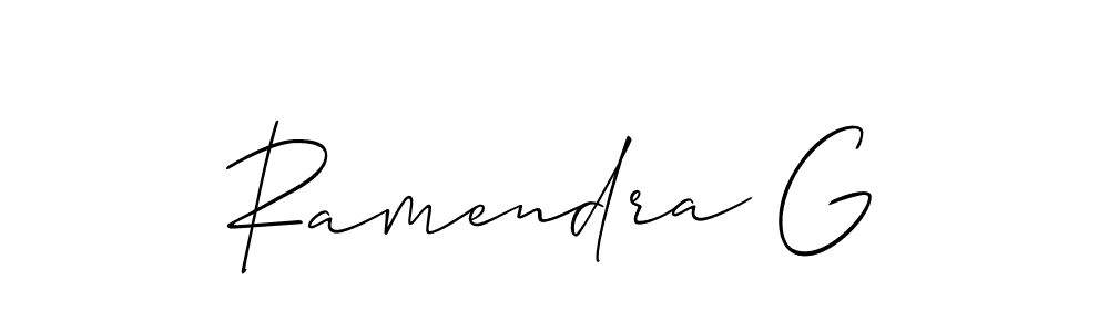 Design your own signature with our free online signature maker. With this signature software, you can create a handwritten (Allison_Script) signature for name Ramendra G. Ramendra G signature style 2 images and pictures png