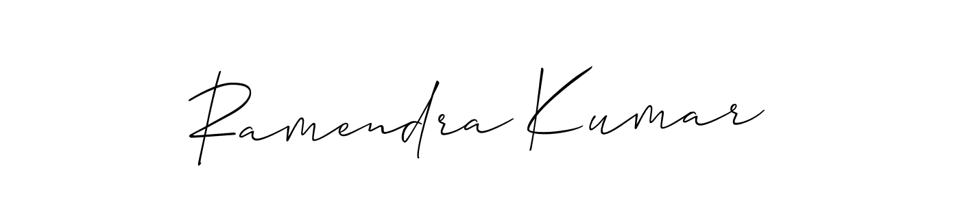 Make a beautiful signature design for name Ramendra Kumar. With this signature (Allison_Script) style, you can create a handwritten signature for free. Ramendra Kumar signature style 2 images and pictures png